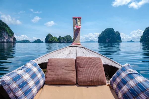 Krabi Thailand Pemandangan Dari Perahu Ekor Panjang Tradisional Pulau Tropis — Stok Foto
