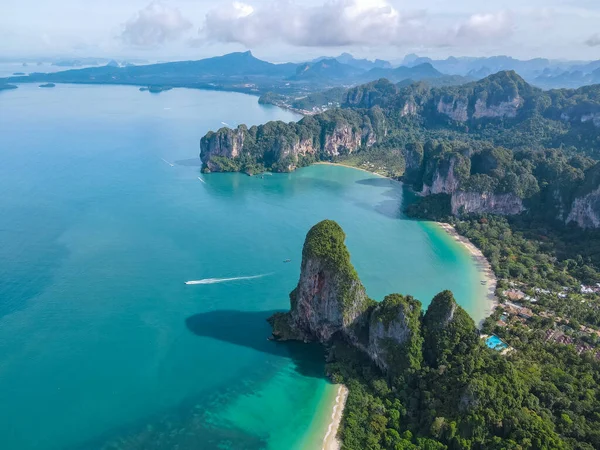 Railay Beach Krabi Thaïlande Plage Tropicale Railay Krabi Drone Vue — Photo