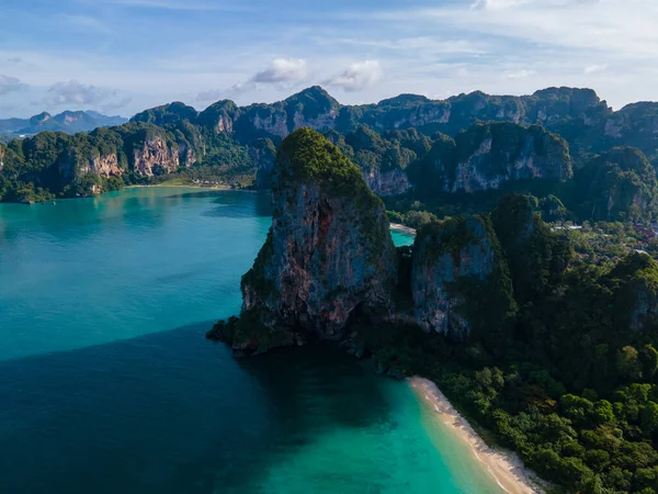 Railay Beach Krabi Thailandia Spiaggia Tropicale Railay Krabi Vista Panoramica — Foto Stock