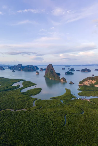 Blick Auf Sametnangshe Blick Auf Berge Der Phangnga Bucht Mit — Stockfoto