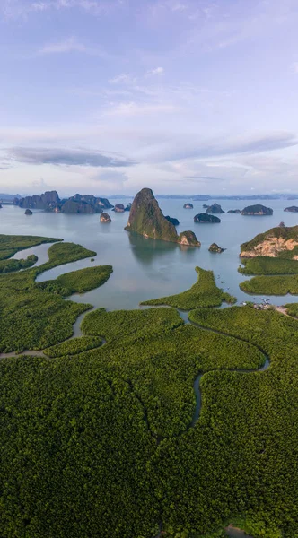 Vista Panorámica Sametnangshe Vista Las Montañas Bahía Phangnga Con Bosque — Foto de Stock