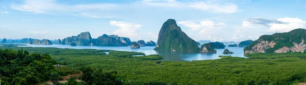 Vista Panoramica Sametnangshe Vista Delle Montagne Nella Baia Phangnga Con — Foto Stock