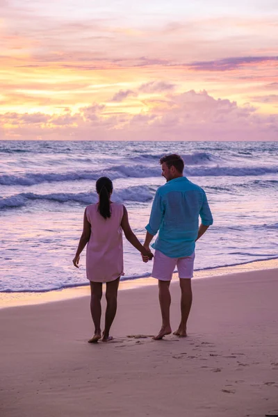 Sunset Beach Phuket Thailand Colorful Sunset Monsoon Rain Season Beach — Photo