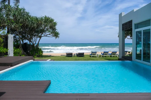 Moderna Casa Con Piscina Moderna Villa Con Piscina Playa Villa — Foto de Stock