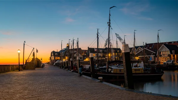 Urk Flevoland Pays Bas Coucher Soleil Phare Port Urk Holland — Photo