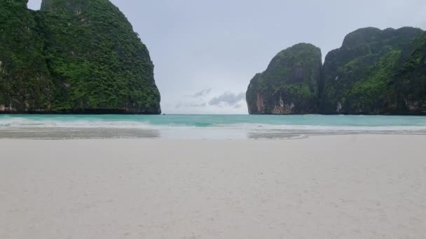 Maya Bay Koh Phi Phi Esőben Monszun Szezonban Esős Nap — Stock videók