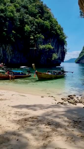 Koh Hong Island Krabi Thajsko Pláž Koh Hong Tropické Bílé — Stock video