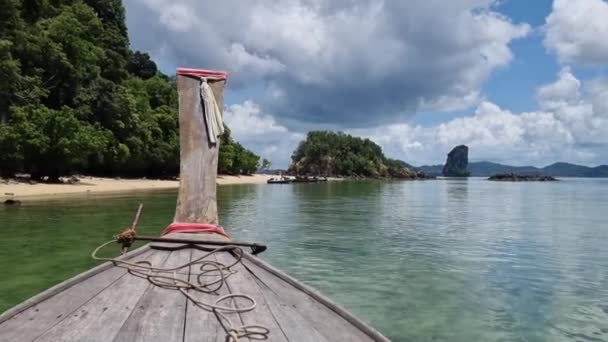 Luxury Longtail Boat Krabi Thailand Koh Hong Island Trip Tropical — Stok Video