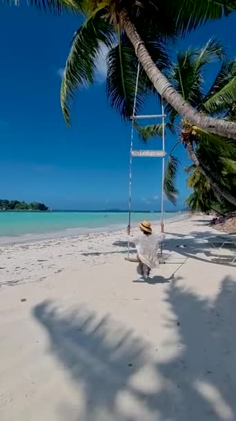 Cote Dor Beach Praslin Seychelles Tropical Beach Luxury Vacation Seychelles — Video Stock