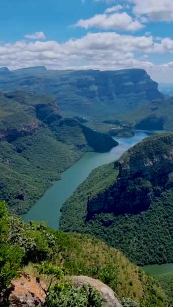 Panorama Route Südafrika Blyde River Canyon Mit Den Drei Rondavels — Stockvideo
