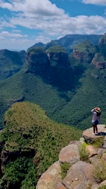 Panorama Route Südafrika Blyde River Canyon Mit Den Drei Rondavels — Stockvideo