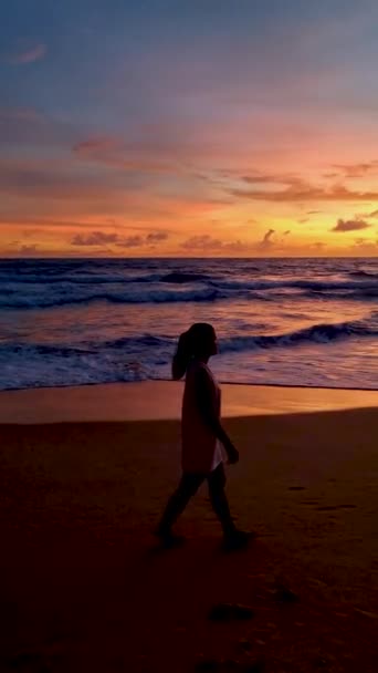 Kantiang Bay Naplemente Koh Lanta Krabi Thaiföld Strandon Gyönyörű Naplemente — Stock videók