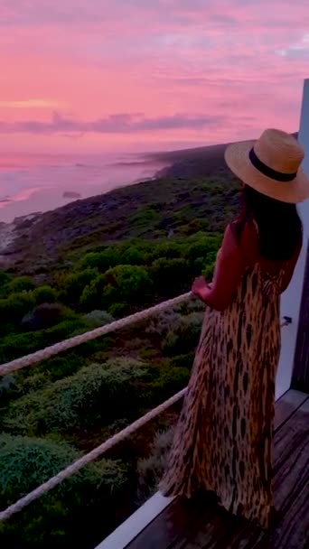 Tramonto Hoop Riserva Naturale Sud Africa Western Cape Spiaggia Più — Video Stock