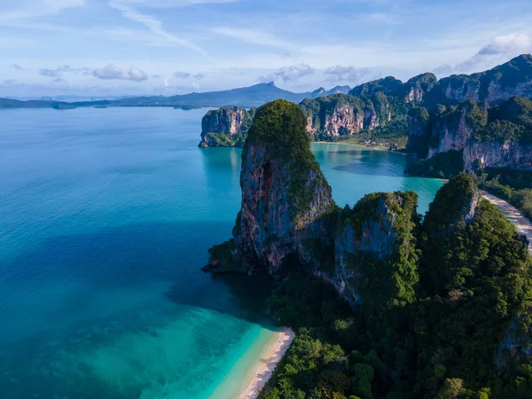 Railay Beach Krabi Tailândia Praia Tropical Railay Krabi Vista Panorâmica — Fotografia de Stock