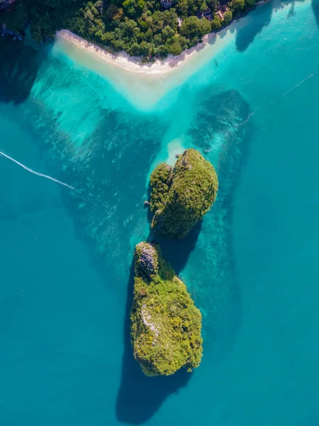 Railay Beach Krabi Tajlandia Tropikalna Plaża Railay Krabi Panoramiczny Widok — Zdjęcie stockowe