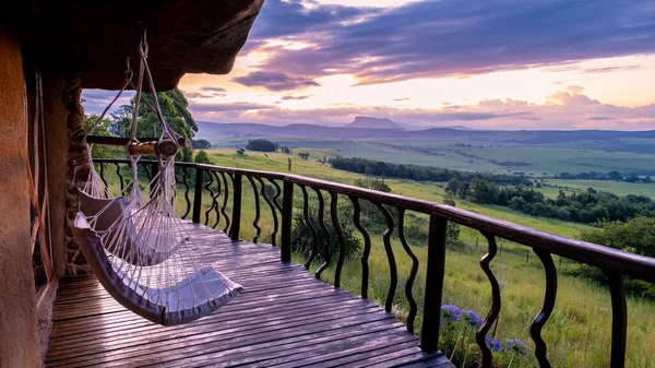 Drakensberg Giant Castle South Africa Lodge Mountains Sunset Beautiful Lodge — Stockfoto