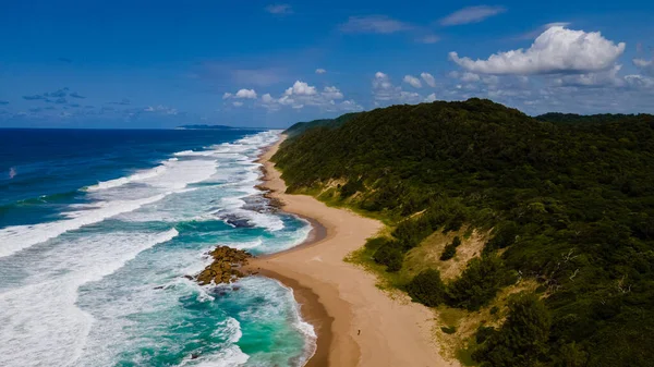 Lucia Jižní Afrika Skály Písečný Oceán Modré Pobřežní Panorama Pláži — Stock fotografie