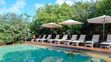 South Africa Kwazulu natal, a luxury safari lodge in the bush of a Game reserve Savanah