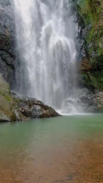 Beauty Waterfall Chumphon Province Thailand Klongphrao Waterfall Thailand — Video Stock