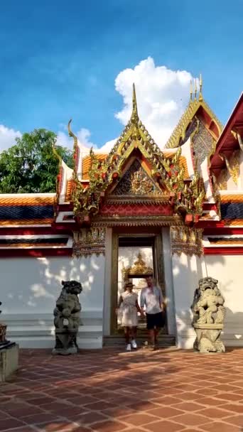 Wat Pho Temple Reclining Buddha Royal Temple Capital City Bangkok — Stock video