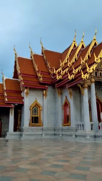 Wat Benchamabophit Marble Temple Royal Temple Capital City Bangkok Thailand — ストック動画