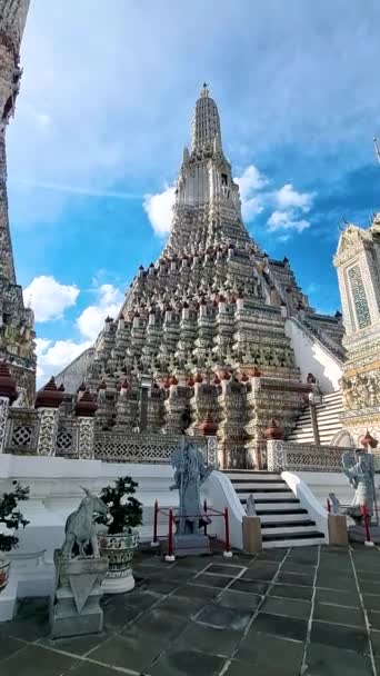 Wat Arun Temple Dawn Landmark Bangkok Thailand Afternoon Bangkok — ストック動画