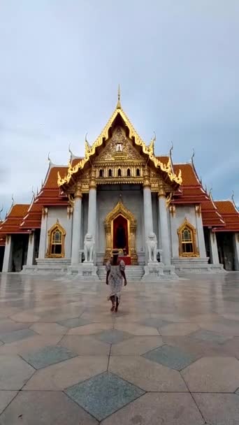 Wat Benchamabophit Marble Temple Royal Temple Capital City Bangkok Thailand — 비디오
