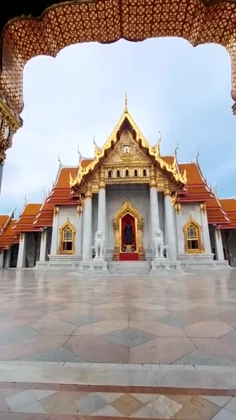 Ват Бенхамабофіт Мармуровий Храм Царський Храм Столиці Бангкоку Таїланд — стокове відео