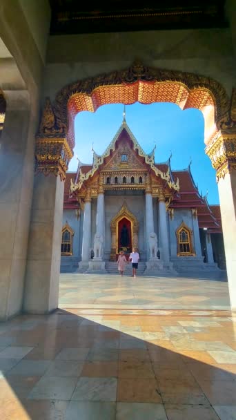 Wat Benchamabophit Marble Temple Royal Temple Capital City Bangkok Thailand — Wideo stockowe