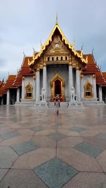 Wat Benchamabophit Marble Temple Royal Temple Capital City Bangkok Thailand — ストック動画