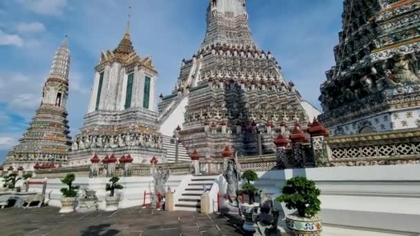 Wat Arun Templo Alvorada Marco Bangkok Tailândia Durante Tarde Bangkok — Vídeo de Stock