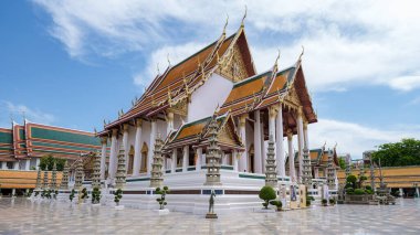 Bangkok Tayland, Wat Suthat Thepwararam Ratchaworahawihan tapınağı eski Bangkok şehrinde. Bangkok 'ta güzel bir tapınak