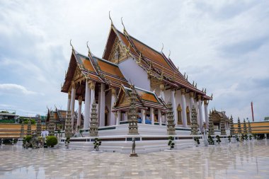 Bangkok Tayland, Wat Suthat Thepwararam Ratchaworahawihan tapınağı eski Bangkok şehrinde. Bangkok 'ta güzel bir tapınak