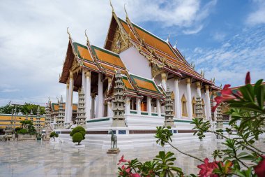 Bangkok Tayland, Wat Suthat Thepwararam Ratchaworahawihan tapınağı eski Bangkok şehrinde. Bangkok 'ta güzel bir tapınak