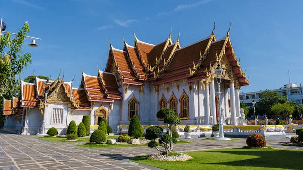 Wat Benchamabophit Temple Bangkok Thailand Marble Temple Bangkok Beautiful Buddhist — 스톡 사진