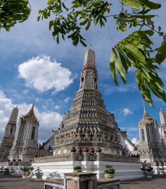 Wat Arun temple Bangkok Thailand, Temple of Dawn, Buddhist temple alongside Chao Phraya River.Beautiful Wat Arun at dusk evening sunset