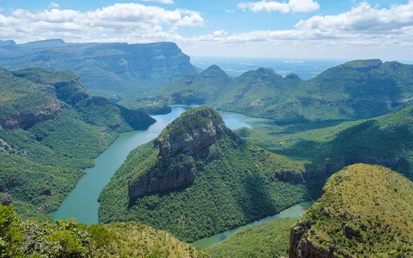 Szlak Panoramiczny Rpa Kanion Rzeki Blyde Trzema Rondavelami Imponujący Widok — Zdjęcie stockowe
