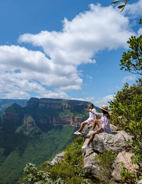 Panorama Route Jižní Afrika Kaňon Řeky Blyde Třemi Rondely Pohled — Stock fotografie