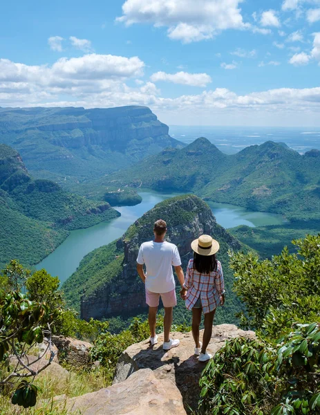 Panorama Route Jižní Afrika Kaňon Řeky Blyde Třemi Rondely Pohled — Stock fotografie