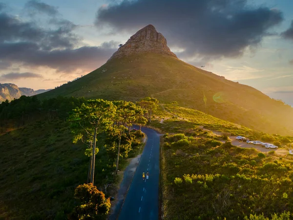 Zonsondergang Bij Signal Hill Cape Town Zuid Afrika Zonsondergang Met — Stockfoto