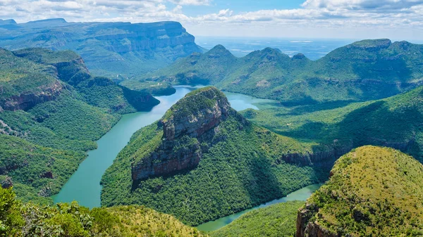 Szlak Panoramiczny Rpa Kanion Rzeki Blyde Trzema Rondavelami Imponujący Widok — Zdjęcie stockowe