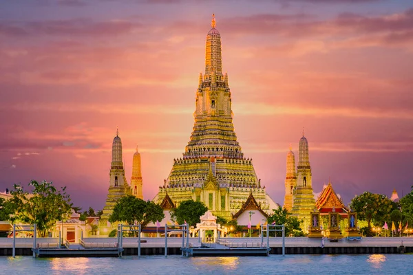 Wat Arun Temple Bangkok Thailand Temple Dawn Buddhist Temple Alongside — Φωτογραφία Αρχείου