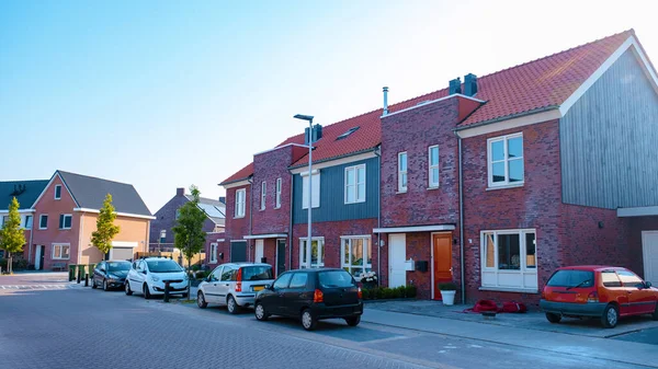 Dutch Suburban Area Modern Family Houses Newly Build Modern Family — стоковое фото