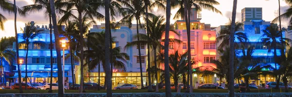 Miami Beach April 2019 Colorful Art Deco District Night Miami — Photo