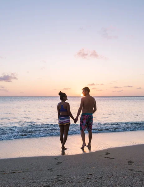 Young Couple Vacation Saint Lucia Luxury Holiday Saint Lucia Caribbean — Stockfoto