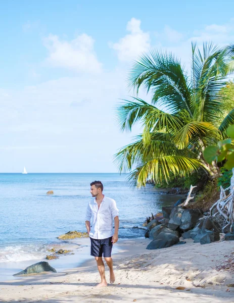 Young Men Swim Short Vacation Saint Lucia Luxury Holiday Saint — Foto Stock