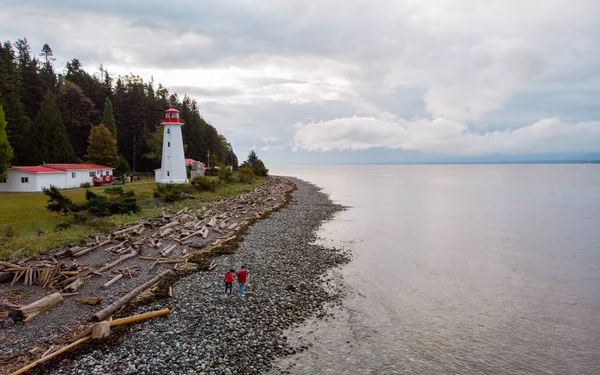Quadra Island Old Historical Lighthouse Cape Mudge Vancouver Island Canada — ストック写真