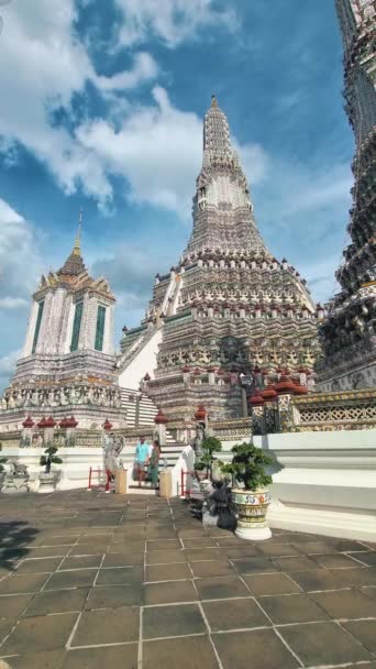 Wat Arun Temple Dawn Landmark Bangkok Thailand Afternoon Bangkok Asian — Video Stock