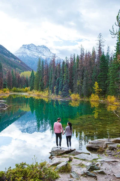 Horseshoe Lake Jasper Canadian Rockies Alberta Canada Colorful Autumn Trees — Stock Fotó