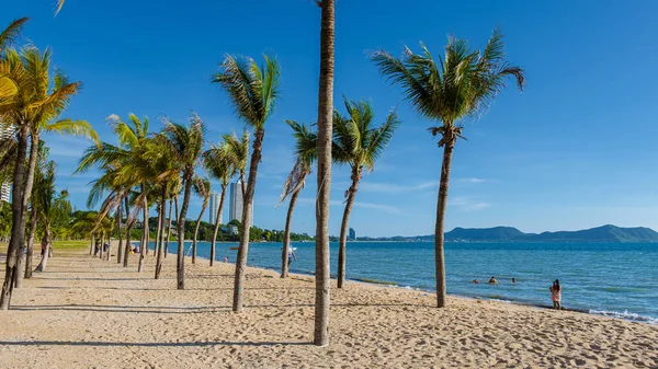 Ban Amphur Beach Pattaya Thailand Beach Beautiful Palm Trees Blue —  Fotos de Stock